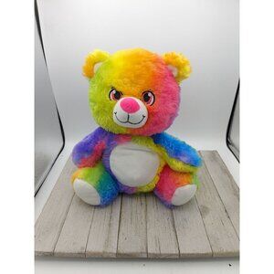 Rainbow Bear Tie Dye Heart 12" Sitting Stuffed Animal Plush Toy